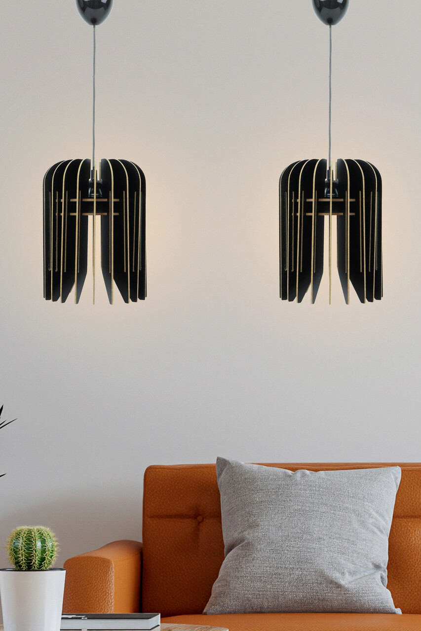 Lustra, Opviq, 390FLH1592, Negru - imagine 4